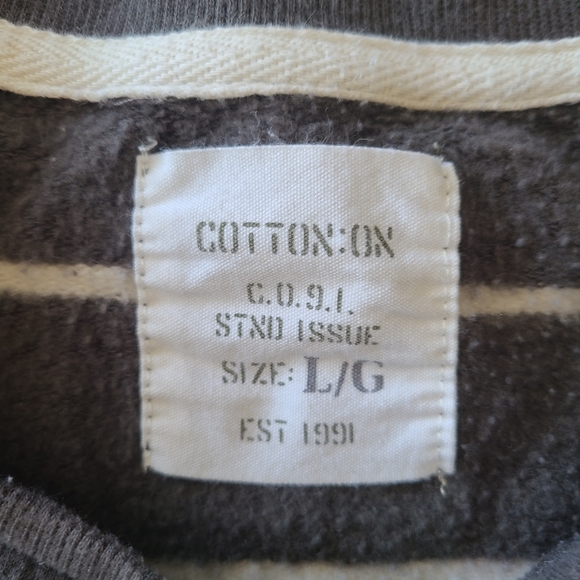 Grey with White Stripes Crew Sweatshirt - Picture 2 of 3